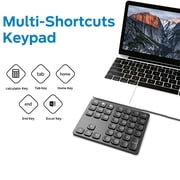 Samovi Wireless Number Pad, Portable Numeric Keyboard, 36-Keys, USB-C Rechargeable, Bluetooth Numeric Keypad Numpad for Data Entry, Compatible with Laptop, Mac, iMac, Tablet, PC Desktop