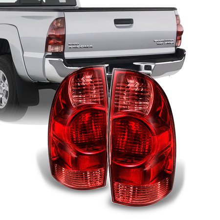 Fits 05-08 Tacoma Pickup Truck Red Clear Taillights Rear Brake Lamp