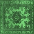 thumbnail image 1 of Ahgly Company Indoor Square Oriental Emerald Green Industrial Area Rugs, 4' Square, 1 of 4