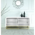 Tabitha High Gloss Lacquer Sideboard/Buffet with Gold Trim
