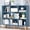 Bright Blue, variant on IOTXY Simple Bookcase with Legs - 3 Tier 5 Cubes 19.7" wide Freestanding Low Display Cabinet, Warm White
