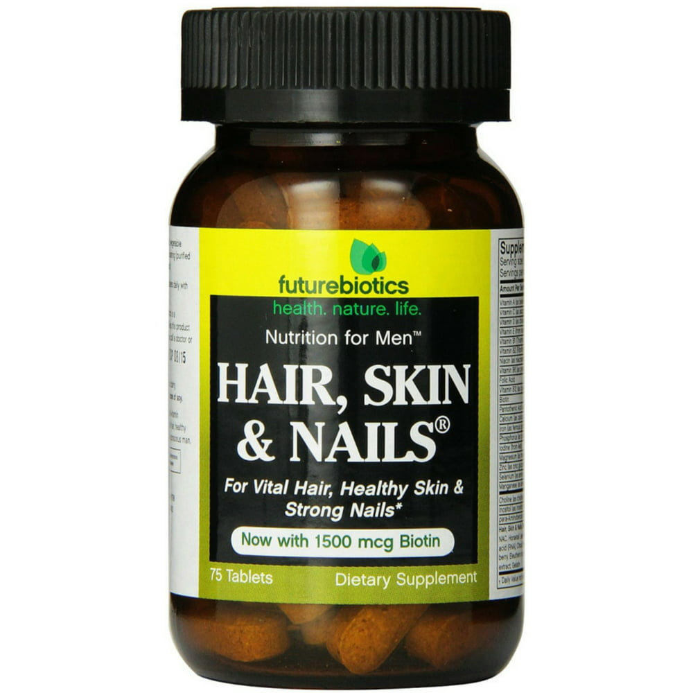 Futurebiotics Hair, Skin & Nails, Nutrition for Men, Tablets 75 ea ...