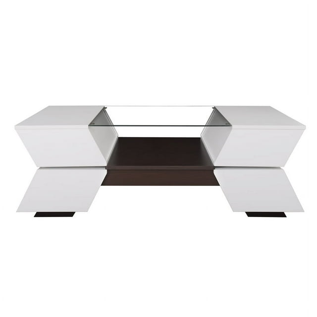 Bowery Hill Contemporary Wood Coffee Table in White