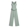 thumbnail image 6 of PRINxy Women Multi Pocket Daily Two Piece Set Summer Sleeveless V Neck Vest High Waist Wide Leg Pants Travel Home Comfortable Leisure Outfit Blue XL, 6 of 7
