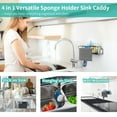 thumbnail image 7 of HapiRm 4 in 1 Adhesive Sponge Holder Sink Caddy, SUS304 Stainless Steel Sink Basket Brush Holder + Dish Cloth Hanger + Soap Rack + Sink Stopper Holder ,Two Installation Ways Kitchen Sink Caddy - Black, 7 of 7