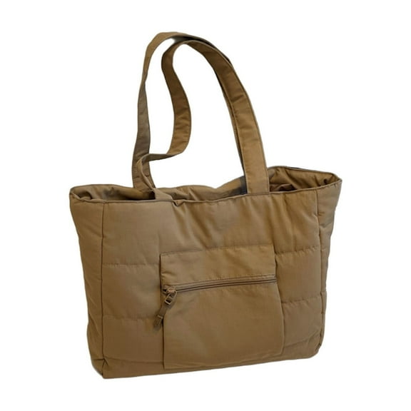 Mauxuk Quilted Casual One Shoulder Laptop Tote Bag, Large Capacity Lightweight Canvas Computer Bag 25.5x17.3x3.57 Inches