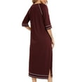 thumbnail image 6 of FRSASU Pajamas for Women omen'S Zip-Up Pajamas Loungewear Wine 12(XXL), 6 of 6