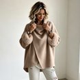 thumbnail image 6 of Coats For Women Short Fuzzy Cuff Draped Collar Loose Fit Outerwear Solid Color Long Sleeve Casual Jacket For Fall Winter, 6 of 6