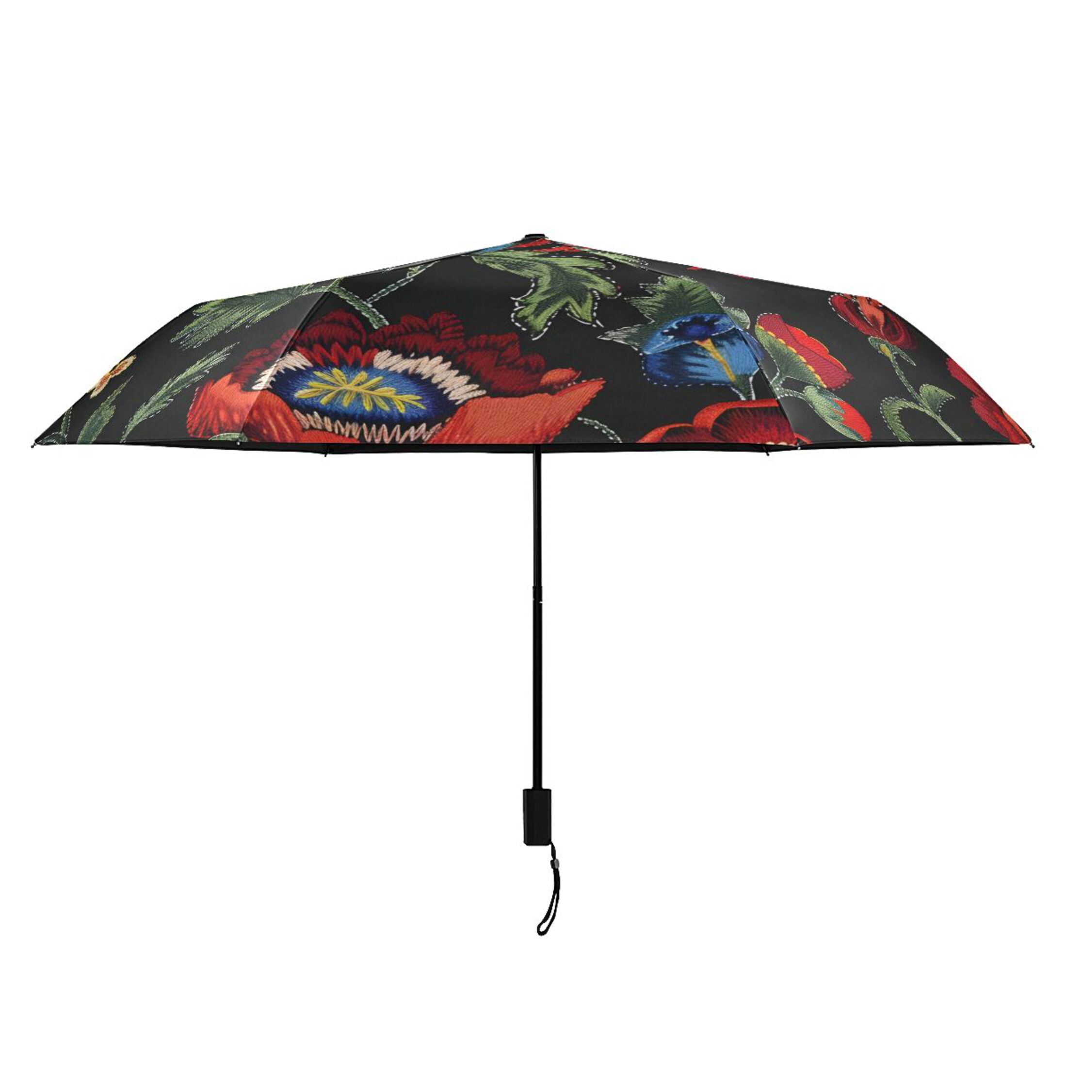 ALAZA Vintage Retro Flowers UPF 50+ Compact Folding Umbrella for Rain Travel Umbrella Packable