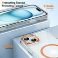 thumbnail image 4 of ELEHOLD Clear Case for iPhone 15, Compatible with Mag safe Accessory Military Grade Drop Protection Anti-Yellowing Clear Slim Rugged Shockproof Protective Case for iPhone 15,Orange, 4 of 8