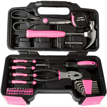 WORKPRO Pink Tool Kit, 106-Piece Lady's Home Repairing Tool Set with ...