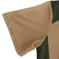 thumbnail image 7 of HomeDM Men's Henley Button Down Shirts, Color Block Short Sleeve Casual Basic Tee Summer Lightweight T Shirts, Khaki, 7 of 7