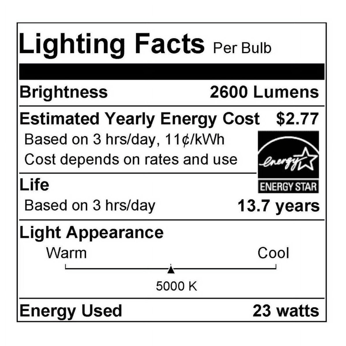 Sylvania A21 Dimmable 2550 Lumens Ultra LED Bulbs, 23 Watt, 5000 Kelvin/Daylight, Pack Of 6 LED Bulbs