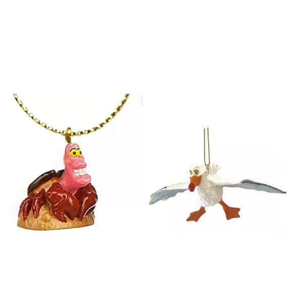 Sebastian Crab & Scuttle PVC Ornament Charm Figure Figurine Little Mermaid New