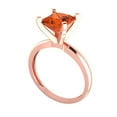 thumbnail image 2 of 2 ct Princess Cut Simulated Red Diamond Solitaire Engagement Ring for Women in 18K Rose Gold, 2 of 5