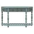 thumbnail image 6 of GZXS 52-Inch Entryway Sofa Table with Roman Legs, 4 Drawers & Open Shelf, Antique Blue Curved Console Table for Home Decor, Living Room, Foyer, 6 of 9