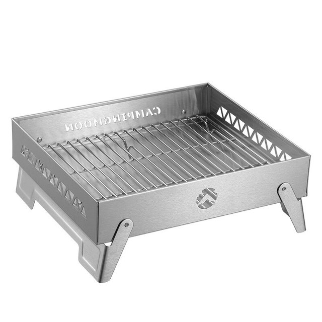Portable Folding Stainless Steel Firewood Stoves BBQ Grill Home Outdoor Camping Picnic Barbecue Charcoal Wood Stove OvenWood stove-grill A He Qiyong unisex