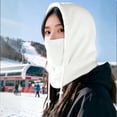 thumbnail image 5 of UTSJKR Unisex Three In One Multifunctional Thick Fleece Trapper Hat, Windproof Cold Proof Design, Outdoor Cycling Skiing All Weather Warm Headgear Beige, 5 of 5
