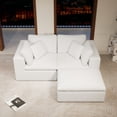 thumbnail image 3 of 78.8" Modular Sectional Sofa, L Couches for Living Room, Plush Corduroy Compressed Couch, 3PC Free Combination, No Assembly Required, White, 3 of 7
