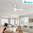 thumbnail image 4 of Delta Breez 52" Ceiling Fan w/ LED, Remote, Indoor/Outdoor, Benicia, White, 4 of 12
