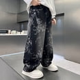 thumbnail image 4 of XQYLOS Boys Baggy Barrel Jeans Wide Leg Denim Retro Washed Straight Leg Unisex Casual 𝖸𝟤𝗄 Streetwear Pants, 4 of 9