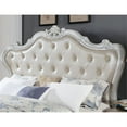 thumbnail image 4 of Furniture of America Rosa Wood Tufted Headboard California King Bed in White, 4 of 4