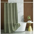 thumbnail image 4 of Textured Fabric Shower Curtains 72 Inches by 72 Inches, Sage Checkered Printed Bathroom Curtains Machine Washable, 4 of 5