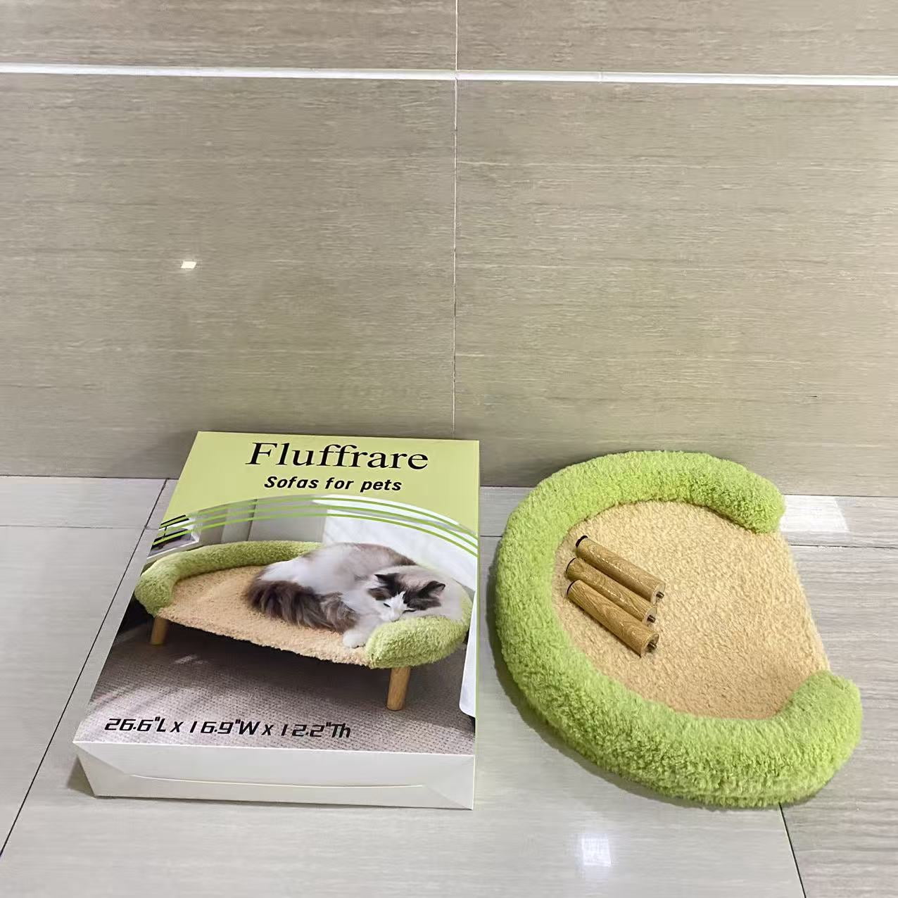 Fluffrare Sofas for pets, Sofas For Pets with Removable Washable Cover, Elevated Cat Couch for Cats & Small Medium Dogs, Wooden Pet Sofa Modern Pet Furniture