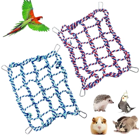 CHBORLESS 2 Pcs Bird Rope Net Rat Hamster Small Animal Climbing Ladder Rope Bridge (Multi Color)