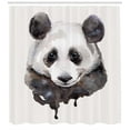 thumbnail image 3 of Ambesonne Animal Shower Curtain, Watercolor Panda Bear, 69"Wx75"L, Beige White and Black, 3 of 3