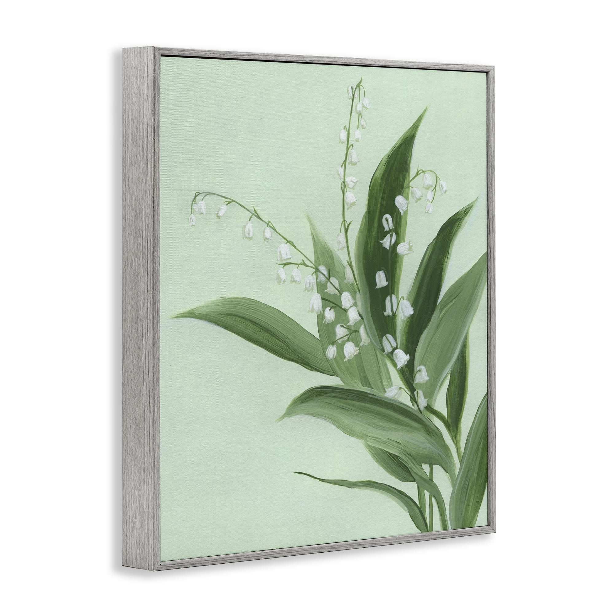 Stupell Industries Gentle Lily of Valley Gray Framed Giclee Art, design by Grace Popp