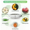 thumbnail image 6 of Vegetable Steamer Basket, Foldable Stainless Steel Veggie Steamer Basket, Food Steamer for Cooking, Expandable Steaming Basket (6" to 10"), 6 of 8