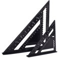 thumbnail image 1 of 2 piezas Triángulo Ángulo cuadrado Regla Transportador Herramienta de medición de aleación de aluminio de alta precisión Herramienta cuadrada de carpintero cuadrada de aluminio Negro 17 cm y 30 cm, 1 of 5