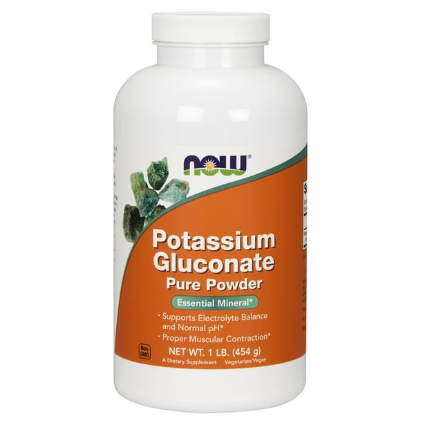 NOW Supplements, Potassium Gluconate Pure Powder 175 mg, Essential