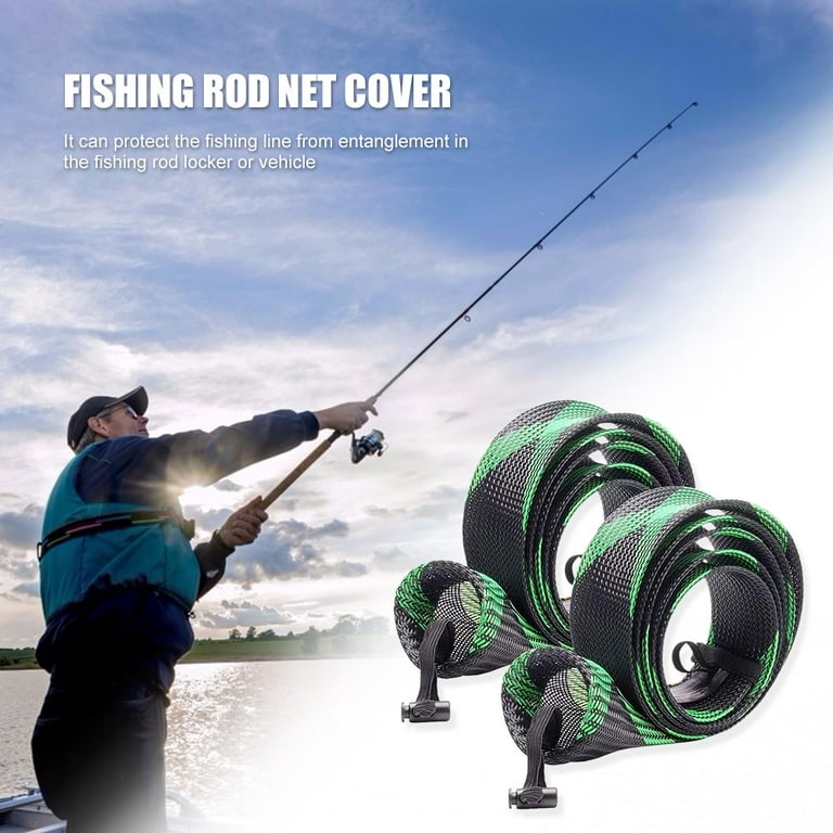 2pcs Fishing Rod Cases Cotton Sleeve Cover Sock Fishing Pole Storage Bag