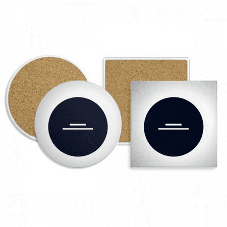 

White Music Half Rest Note Black Coaster Cup Mug Holder Absorbent Stone Cork Base Set