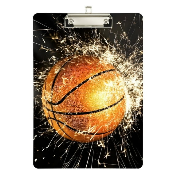 ALAZA Plastic Clipboard A4 Letter Size Decorative Clipboards for Students Women Men 9" x 12.5" Basketball