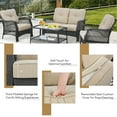 thumbnail image 5 of Gymax 4PCS Cushioned Patio Conversation Set Outdoor Rattan Furniture Set, 5 of 7
