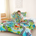thumbnail image 4 of Manfei Boys City Map Queen Comforter Set,Town Houses Print Comforter Sets Queen,Gray,Colorful Gamepad reversible,3-Piece,1 Comforter and 2 Pillowcases, 4 of 7