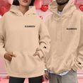 thumbnail image 2 of Telankuip Matching Couple Hoodies Valentines Day Sleeves Letter Print Loose Crew Neck Pullover Tops Trendy Soft Comfy Long Sleeve Drop Shoulder Sweatshirts Winter Clothes(J) Khaki XXL, 2 of 4