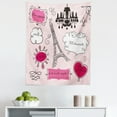 thumbnail image 1 of Teen Room Tapestry, Doodle Frames in French Style Rococo Baroque Lantern Mademoiselle Print, Fabric Wall Hanging Decor for Bedroom Living Room Dorm, 5 Sizes, Hot Pink and Black, by Ambesonne, 1 of 1