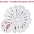 thumbnail image 3 of 18pcs Floral Embroidered Handkerchiefs, TSV 11''x11'' Cotton Hankies for Women, Pocket Square, 3 of 7