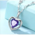 thumbnail image 5 of Collar Chifeng plata femenina 925 corazón cristal púrpura austriaco regalo de Navidad amor LingWen 9024719112909, 5 of 5