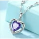 thumbnail image 5 of Chifeng Collar de mujer de plata de ley 925 con forma de corazón y cristal austriaco morado, regalo de Navidad, amor ER, 5 of 5