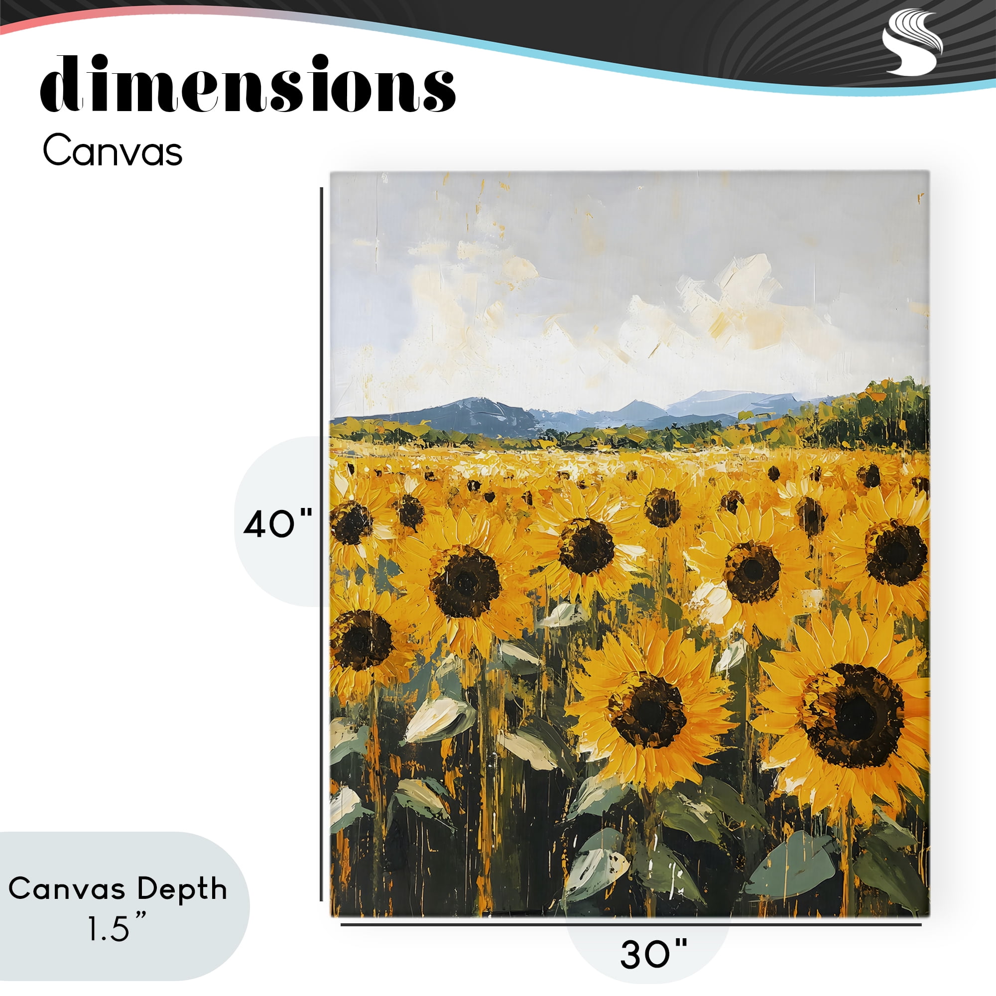 Stupell Industries Beautiful Sunflowers in Field Canvas Wall Art, design by Creative Studio