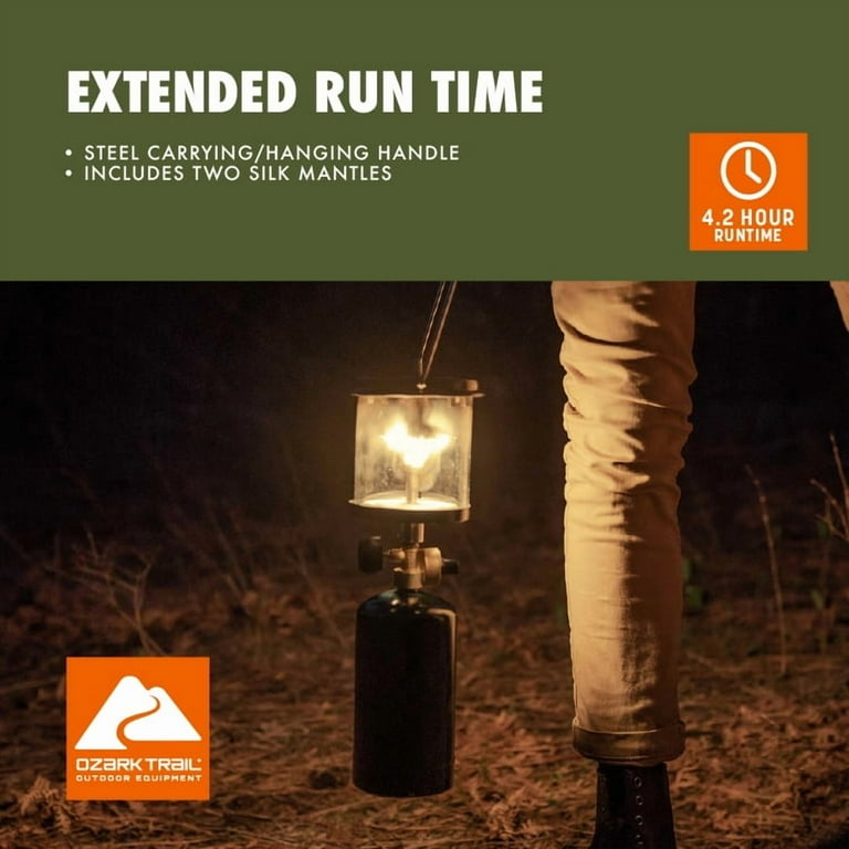 Ozark Trail Propane Lantern 2 Mantle Black with 2200 Lumens