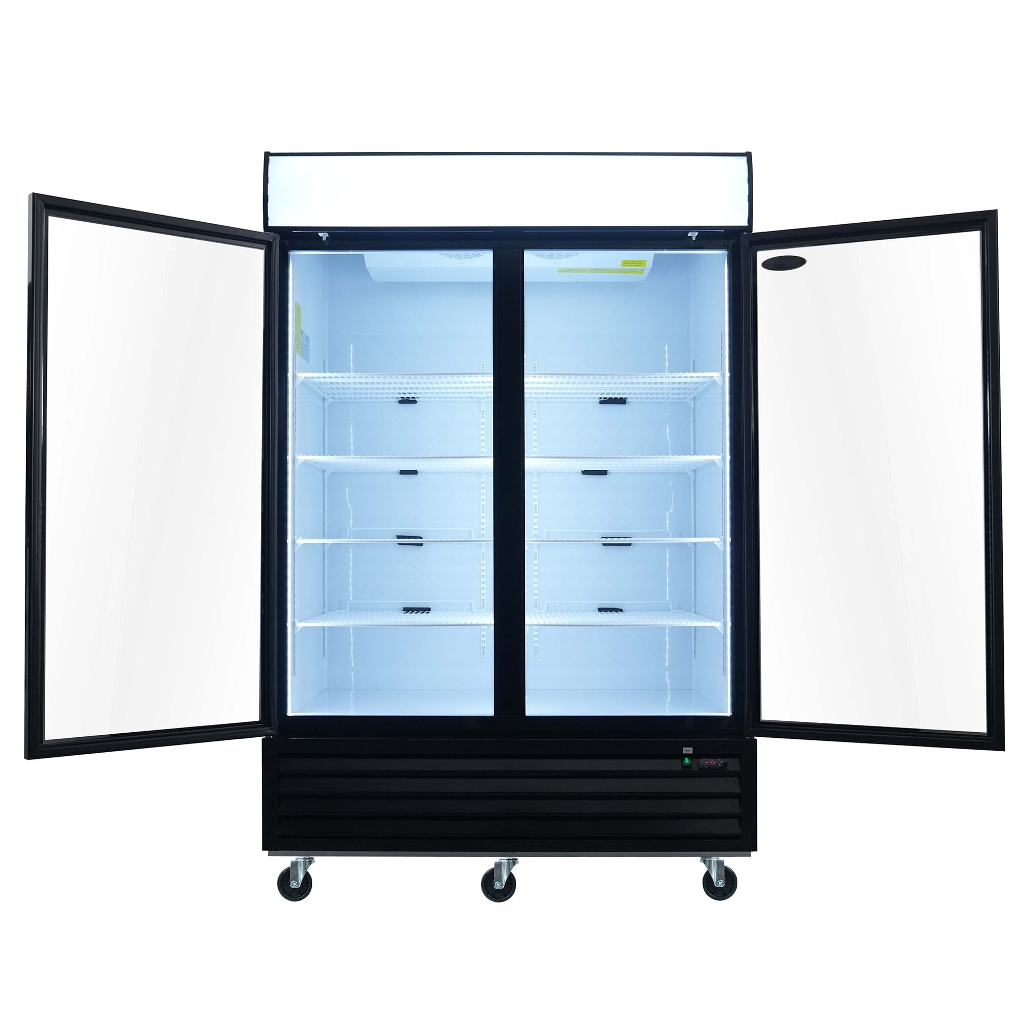 Danolapsi Glass Door Merchandiser Refrigerator 44.7 Cu.ft/19.3 Cu.ft/70 Cu.ft Swing Door Commercial Display Refrigerators Merchandising Refrigeration with LED Top Panel