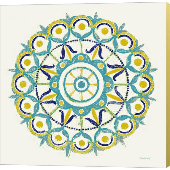 Great Art Now Lakai Circle V Blue and Yellow by Kathrine Lovell Canvas Wall Art