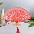 thumbnail image 4 of Unique Bargains Tassel Folding Fan 1 Pc for Weddings Parties Red, 4 of 5