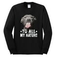 thumbnail image 2 of Wild Bobby, Pitbull to all the Haters Funny, Animal Lover, Men Long Sleeve Shirt, Black, Small, 2 of 4